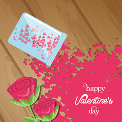 Sticker - valentines day card with roses