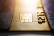 © Alexander - Gold credit card with micro chip selective focus