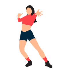 Wall Mural - girl dancing, without a face, in a flat style, on a white background, vector