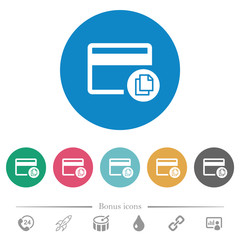 Sticker - Credit card transaction templates flat round icons