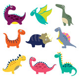 Fototapeta Dziecięca - Funny cartoon dinosaurs collection