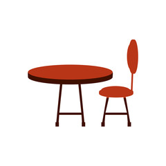 Sticker - chair with table isolated icon