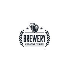 Aufkleber - Vintage Country Emblem Typography for Craft beer / Restaurant Logo design - vector illustration, brewery design