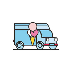 Poster - ice cream car isolated icon