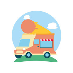 Poster - ice cream car isolated icon