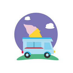 Poster - ice cream car isolated icon