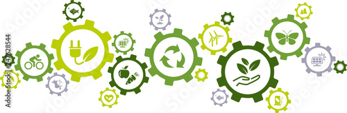 Fotografía environmental consciousness / environmental challenges vector illustration