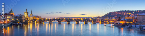 Photo Panoramic View of Charles Bridge - Prague, Czech Republic