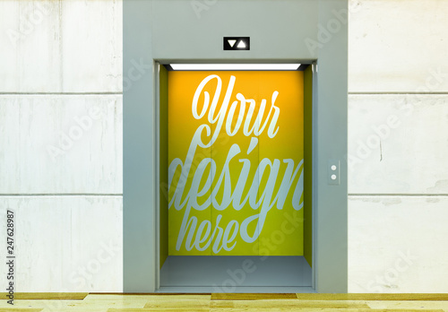 Download Elevator Walls Mockup Stock Template Adobe Stock