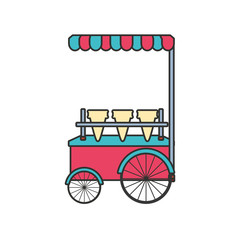 Poster - ice cream shop kiosk isolated icon