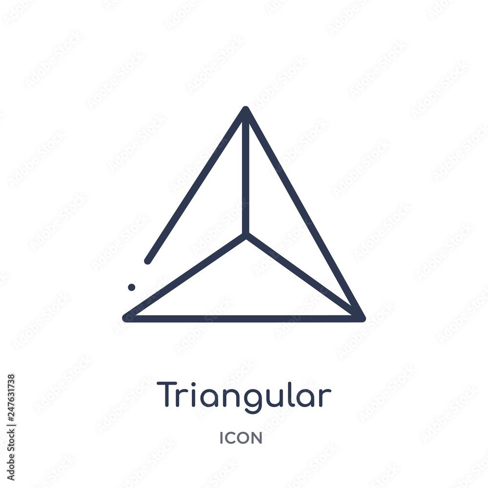triangular icon from user interface outline collection. Thin line ...
