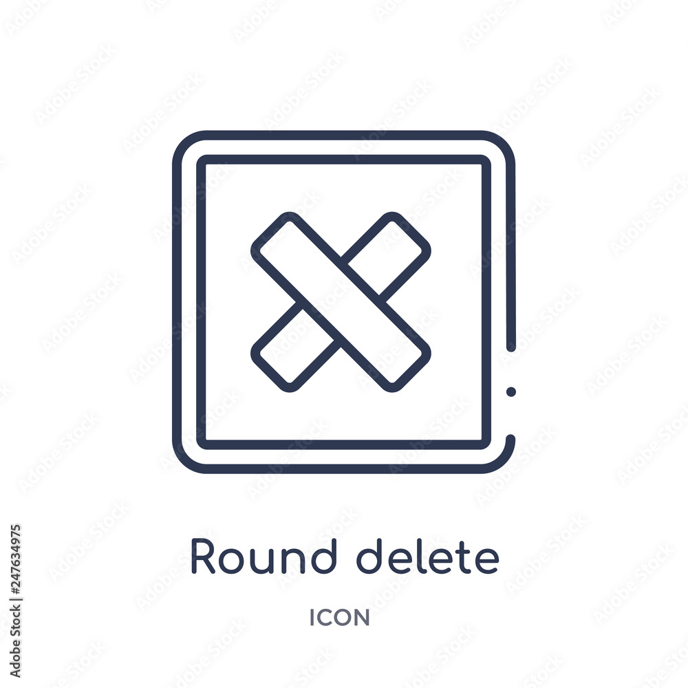 round delete button icon from user interface outline collection. Thin ...