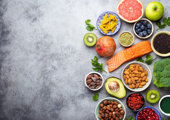 Wall Mural - Various superfoods selection