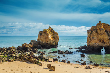 Wall Mural - Beach with high rocks