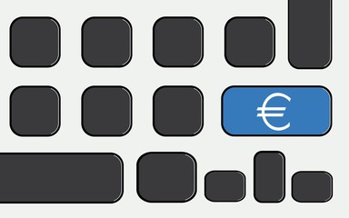 Sticker - Euro sur une touche de clavier d'ordinateur