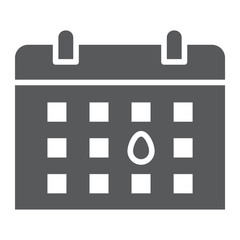 Poster - Calendar glyph icon, month and day, reminder sign, vector graphics, a solid pattern on a white background.
