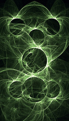 Poster - Abstract Unique 3d Computer Generated Green Smooth Modern Network Pattern Artwork