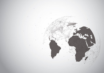 Global network connection. World map point and line composition concept of global business. Vector Illustration