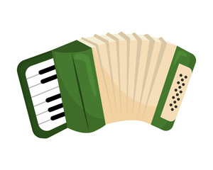 Sticker - music instrument accordion cartoon