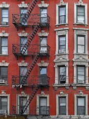 Wall Mural - The East Village area of Manhattan on 2nd Avenue preserves older buildings with interesting art deco designs