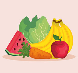 Poster - group of fruits and vegetables