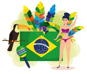 Wall Mural - beautiful brazilian garota character