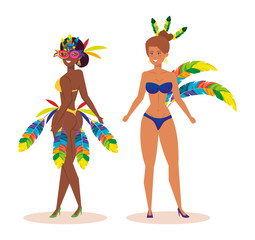 Sticker - beautiful brazilian garotas couple characters