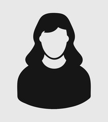 Fototapete - Woman profile Icon on gray Background