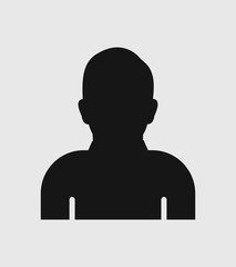 Fototapete - Man profile Icon on gray Background