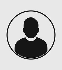 Fototapete - Man profile Icon with circle shape on gray Background