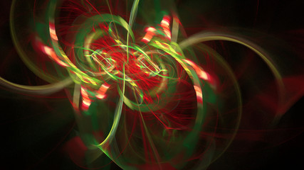 Aufkleber - Fantasy chaotic colorful fractal pattern. Abstract fractal shapes. 3D rendering illustration background or wallpaper