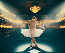 Girl Dreaming Of Becoming A Ballerina