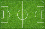 Fototapeta Sport - Football field or soccer field for background. Green lawn court for create game.