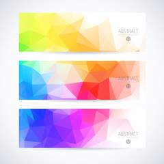 Wall Mural - vector banners set abstract triangle background