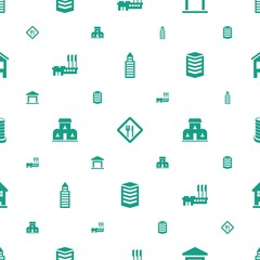 Leinwandbilder - town icons pattern seamless white background