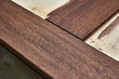 © timltv - Wood door manufacturing process. Door leaf, painted in dark color. Furniture manufacture.