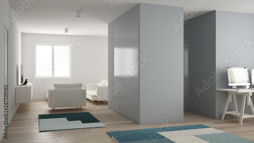 Small Apartment One Room With Parquet Floor Home Workplace Small Apartment One Room With Parquet