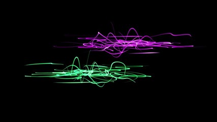 Wall Mural - waves of colored lines, move towards each other, brilliant animation, new quality brilliant dynamic colorful effect