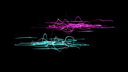 Wall Mural - waves of colored lines, move towards each other, brilliant animation, new quality brilliant dynamic colorful effect