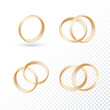 © Abdul Qaiyoom - Wedding ring set of gold metal on transparent background.