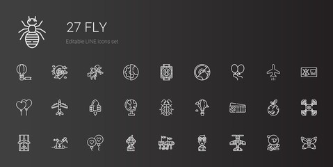 Sticker - fly icons set