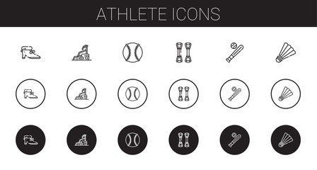 Poster - athlete icons set