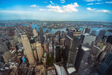 Wall Mural - Aerial view of Manhattan skyline, New York City