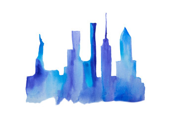 Wall Mural - hand drawn painting of New York