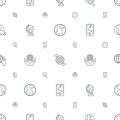 Poster - planet icons pattern seamless white background