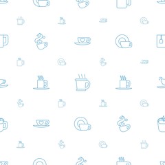 Sticker - cappuccino icons pattern seamless white background