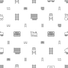 Canvas Print - train icons pattern seamless white background