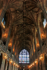 the third floor Hall of John Rylands Library, Manchester, England.