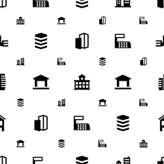 Leinwandbilder - buildings icons pattern seamless white background
