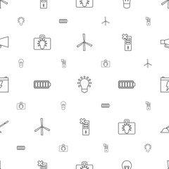 Poster - electricity icons pattern seamless white background